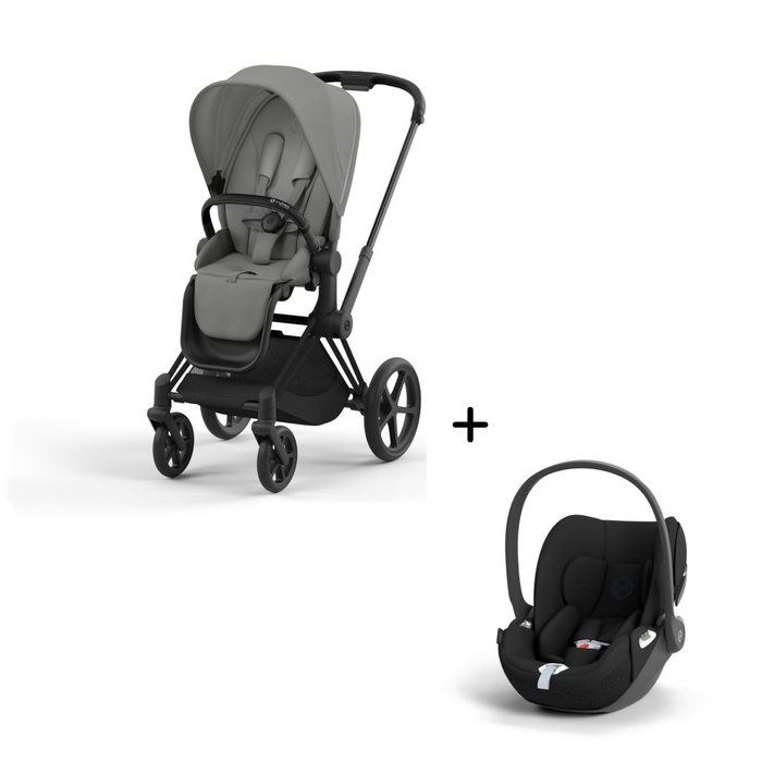 Carrinho de Bebé Priam Matt Black e Babycoque Cloud T i-Size Cybex - Cybex - PACKPRIAM013-004