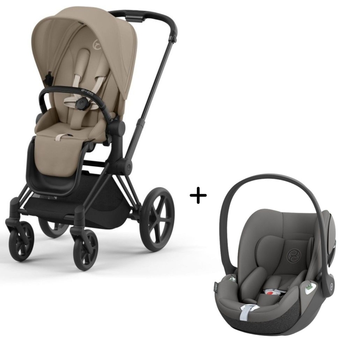 Carrinho de Bebé Priam Matt Black e Babycoque Cloud T i-Size Cybex - Cybex - PACKPRIAM013-005