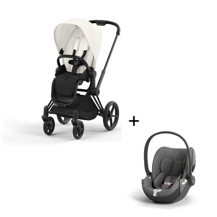 Carrinho de Bebé Priam Matt Black e Babycoque Cloud T i-Size Cybex - Cybex - PACKPRIAM013-009