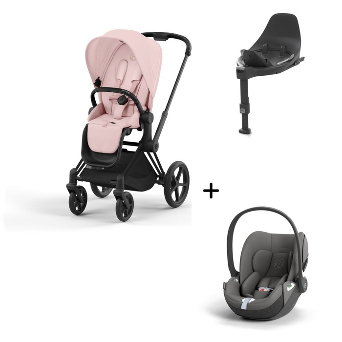 Carrinho de Bebé Priam Matt Black, Babycoque Cloud T i-Size e Base T Isofix i-Size Cybex - Cybex - PACKPRIAM014-007