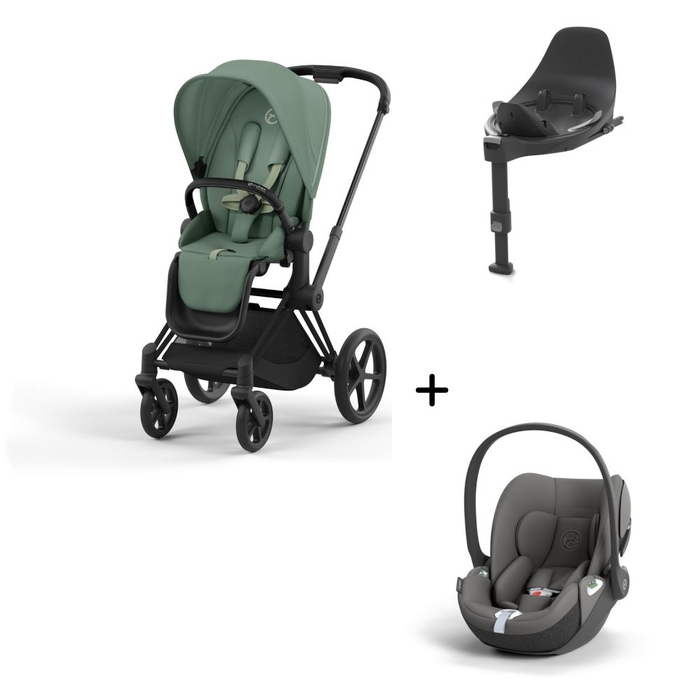 Carrinho de Bebé Priam Matt Black, Babycoque Cloud T i-Size e Base T Isofix i-Size Cybex - Cybex - PACKPRIAM014-011