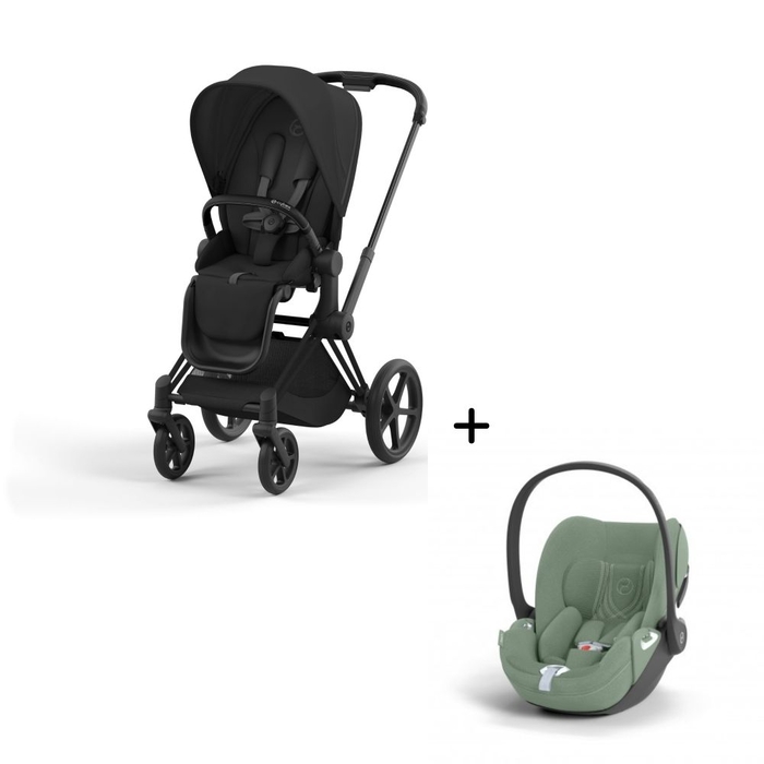 Carrinho de Bebé Priam Matt Black e Babycoque Cloud T i-Size Plus Cybex - Cybex - PACKPRIAM015-003