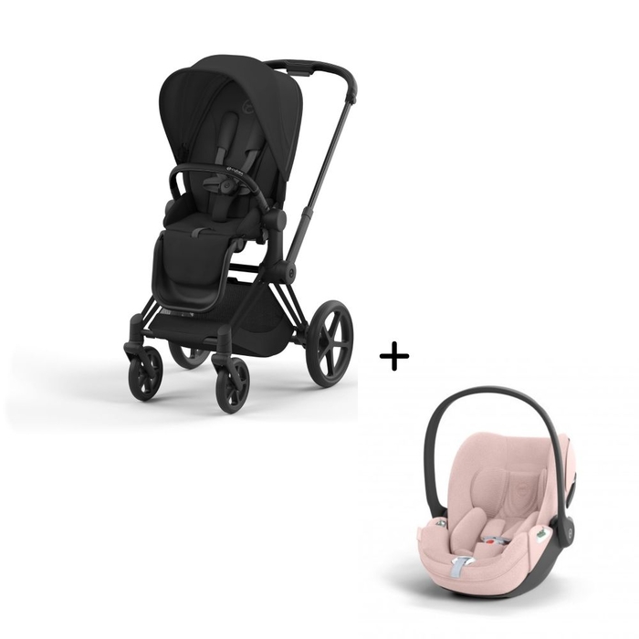 Carrinho de Bebé Priam Matt Black e Babycoque Cloud T i-Size Plus Cybex - Cybex - PACKPRIAM015-004