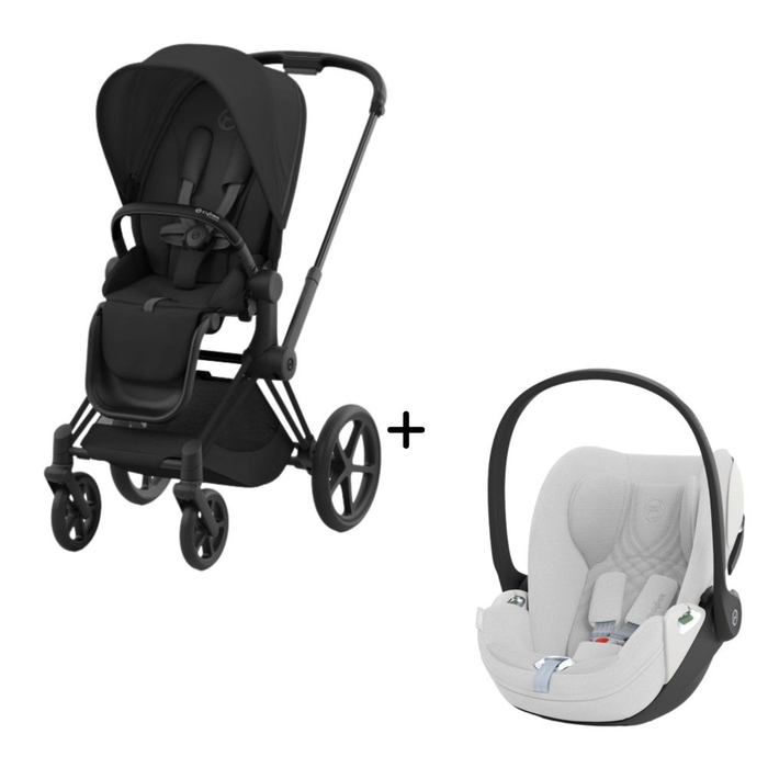 Carrinho de Bebé Priam Matt Black e Babycoque Cloud T i-Size Plus Cybex - Cybex - PACKPRIAM015-006