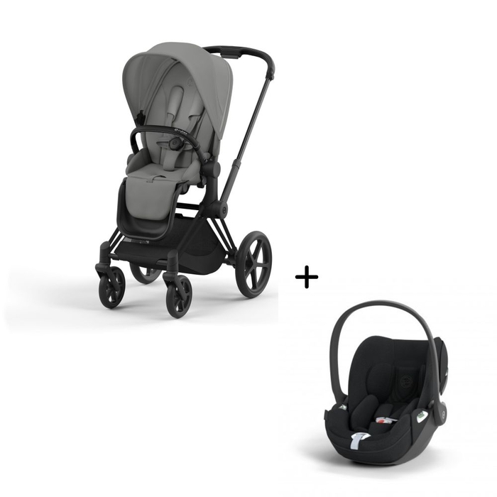Carrinho de Bebé Priam Matt Black e Babycoque Cloud T i-Size Plus Cybex - Cybex - PACKPRIAM015-008
