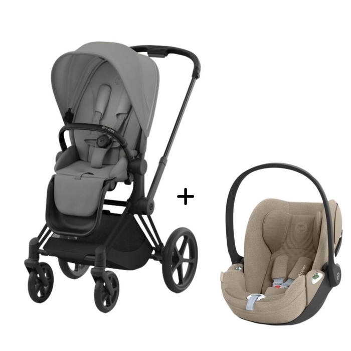Carrinho de Bebé Priam Matt Black e Babycoque Cloud T i-Size Plus Cybex - Cybex - PACKPRIAM015-011