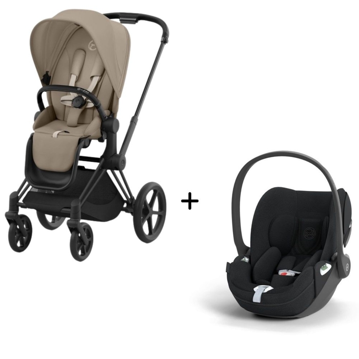 Carrinho de Bebé Priam Matt Black e Babycoque Cloud T i-Size Plus Cybex - Cybex - PACKPRIAM015-014