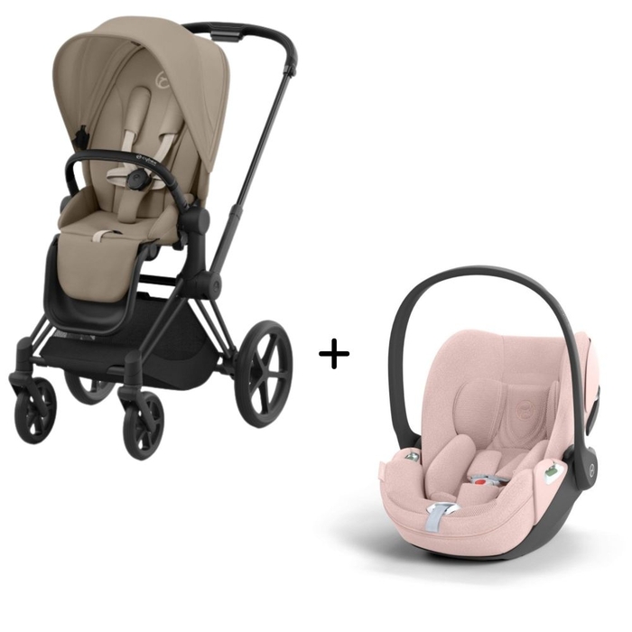 Carrinho de Bebé Priam Matt Black e Babycoque Cloud T i-Size Plus Cybex - Cybex - PACKPRIAM015-016