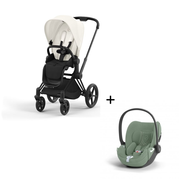 Carrinho de Bebé Priam Matt Black e Babycoque Cloud T i-Size Plus Cybex - Cybex - PACKPRIAM015-027