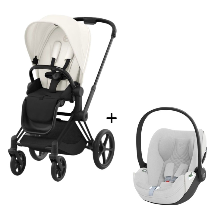 Carrinho de Bebé Priam Matt Black e Babycoque Cloud T i-Size Plus Cybex - Cybex - PACKPRIAM015-030