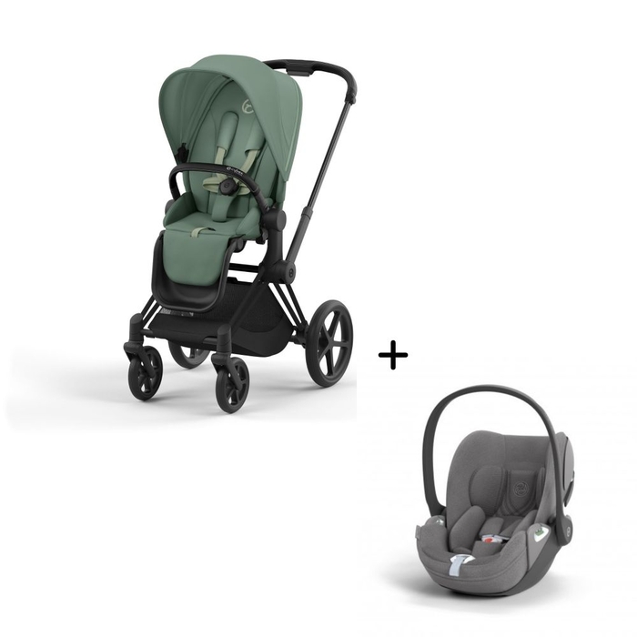 Carrinho de Bebé Priam Matt Black e Babycoque Cloud T i-Size Plus Cybex - Cybex - PACKPRIAM015-031