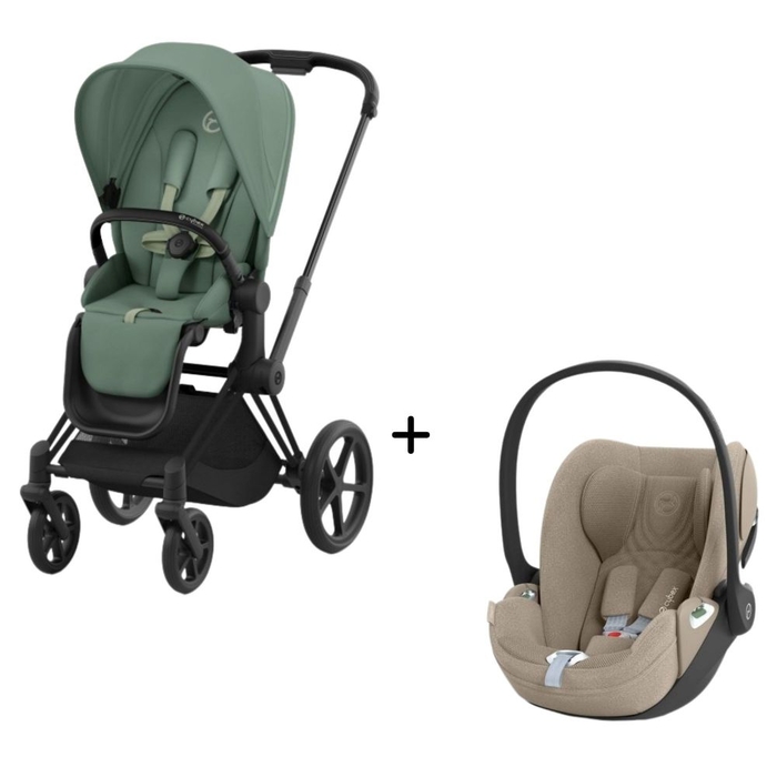 Carrinho de Bebé Priam Matt Black e Babycoque Cloud T i-Size Plus Cybex - Cybex - PACKPRIAM015-035