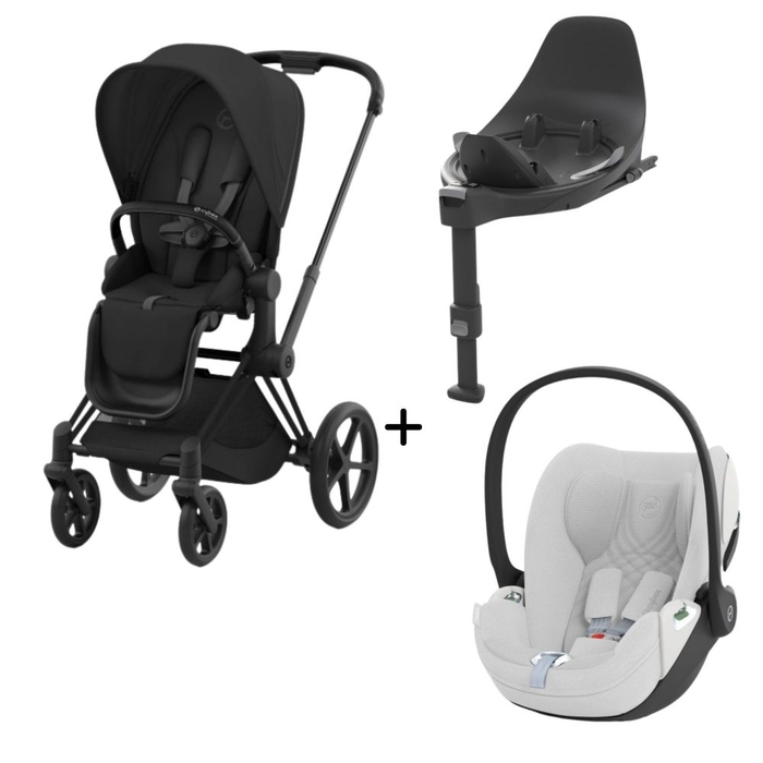 Carrinho de Bebé Priam Matt Black, Babycoque Cloud T i-Size Plus e Base T Isofix i-Size Cybex - Cybex - PACKPRIAM016-006