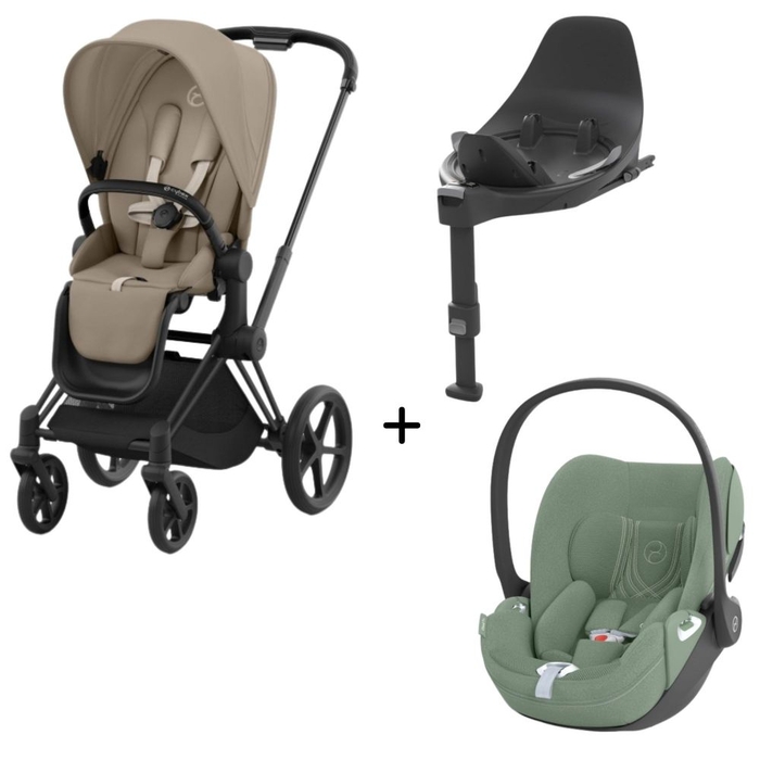Carrinho de Bebé Priam Matt Black, Babycoque Cloud T i-Size Plus e Base T Isofix i-Size Cybex - Cybex - PACKPRIAM016-015