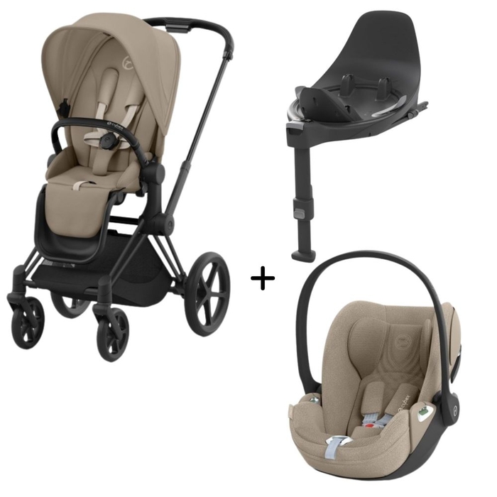 Carrinho de Bebé Priam Matt Black, Babycoque Cloud T i-Size Plus e Base T Isofix i-Size Cybex - Cybex - PACKPRIAM016-017