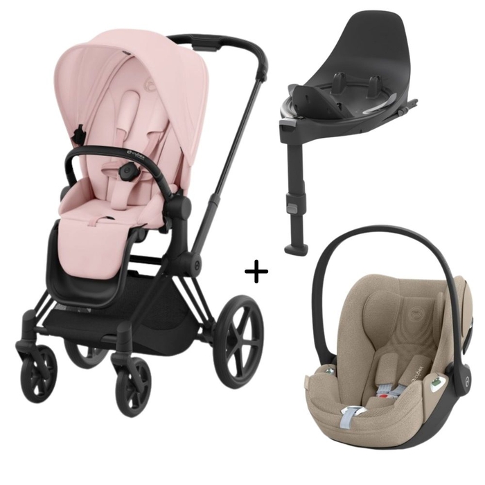 Carrinho de Bebé Priam Matt Black, Babycoque Cloud T i-Size Plus e Base T Isofix i-Size Cybex - Cybex - PACKPRIAM016-023