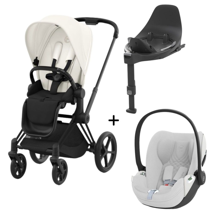 Carrinho de Bebé Priam Matt Black, Babycoque Cloud T i-Size Plus e Base T Isofix i-Size Cybex - Cybex - PACKPRIAM016-030