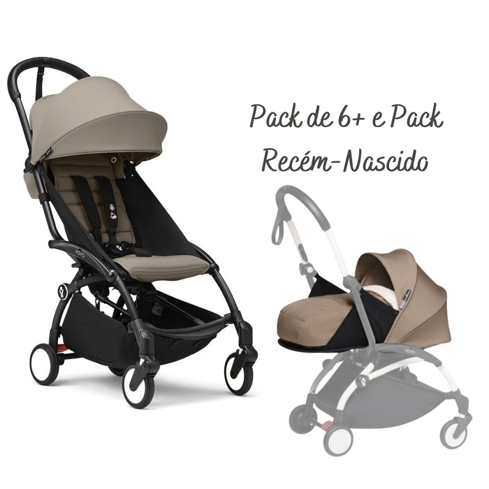 Carrinho de Bebé Stokke YOYO 3 Black com Pack de 6+ e Pack Recém-Nascido - Stokke - PACKYOYO005-002