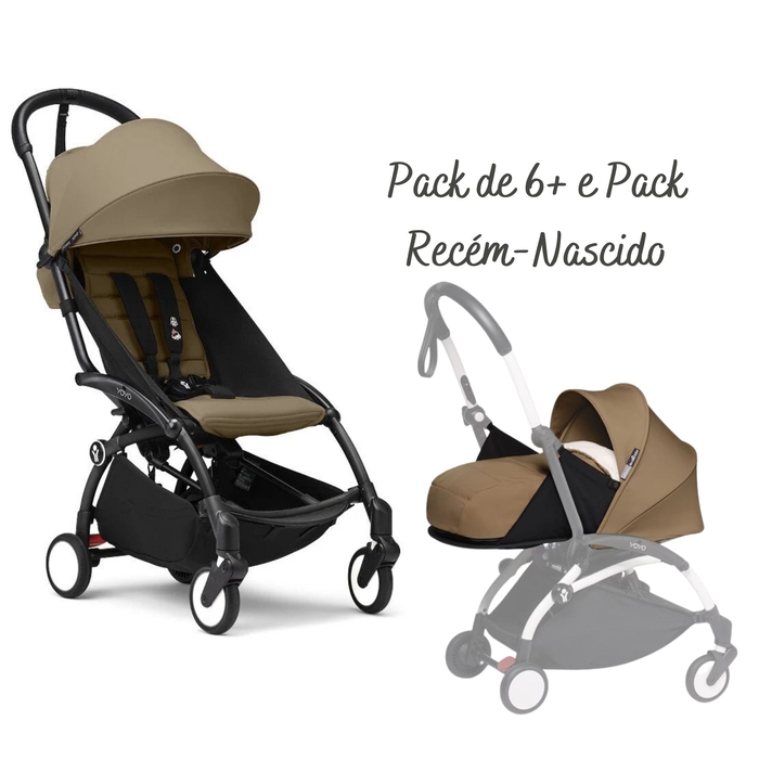 Carrinho de Bebé Stokke YOYO 3 Black com Pack de 6+ e Pack Recém-Nascido - Stokke - PACKYOYO005-003