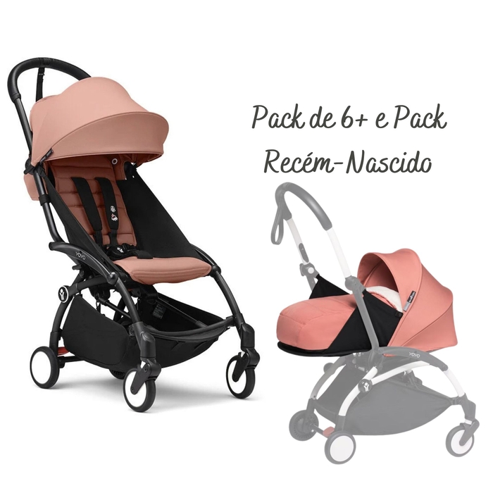 Carrinho de Bebé Stokke YOYO 3 Black com Pack de 6+ e Pack Recém-Nascido - Stokke - PACKYOYO005-006