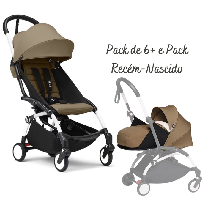 Carrinho de Bebé Stokke YOYO 3 White com Pack de 6+ e Pack Recém-Nascido - Stokke - PACKYOYO006-003