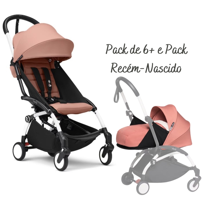 Carrinho de Bebé Stokke YOYO 3 White com Pack de 6+ e Pack Recém-Nascido - Stokke - PACKYOYO006-006