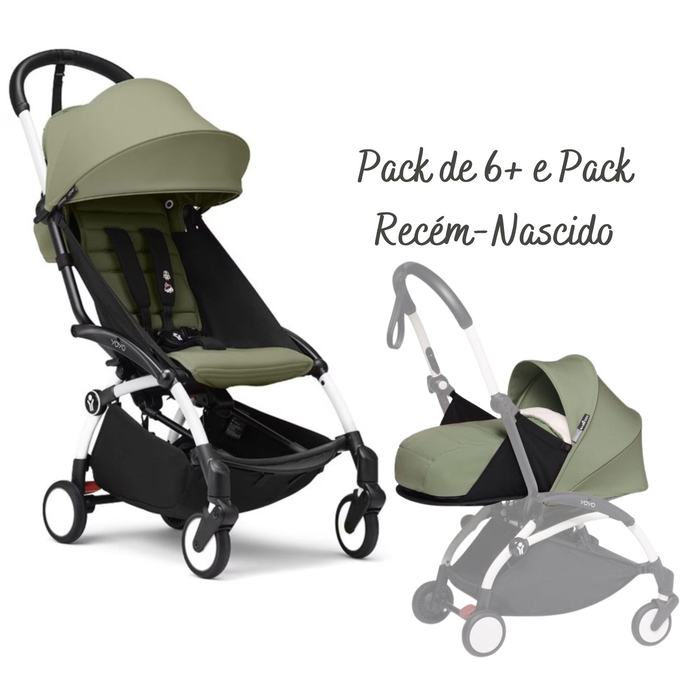 Carrinho de Bebé Stokke YOYO 3 White com Pack de 6+ e Pack Recém-Nascido - Stokke - PACKYOYO006-007