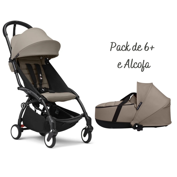 Carrinho de Bebé Stokke YOYO 3 Black com Pack de 6+ e Alcofa - Stokke - PACKYOYO007-002