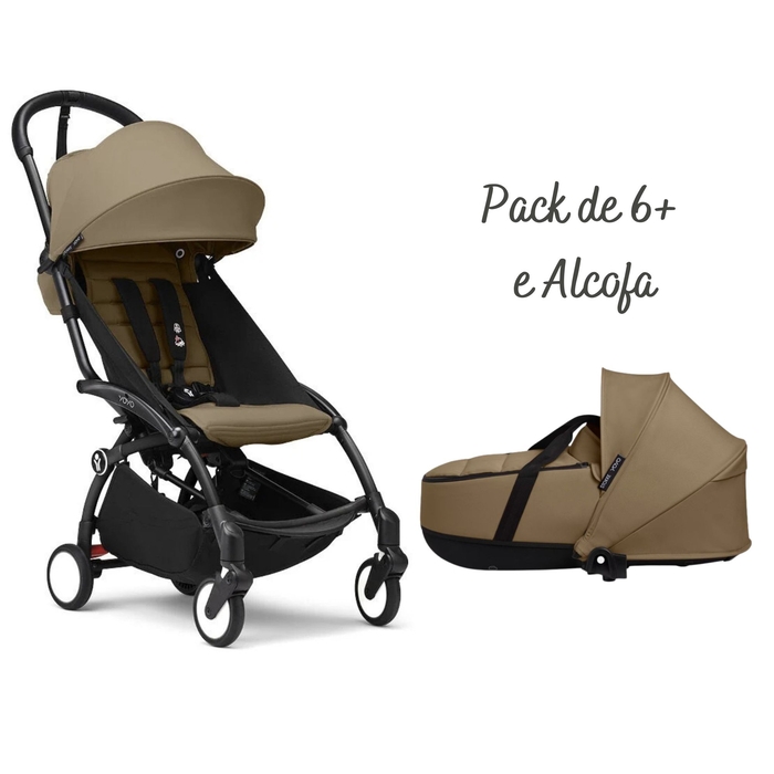 Carrinho de Bebé Stokke YOYO 3 Black com Pack de 6+ e Alcofa - Stokke - PACKYOYO007-003