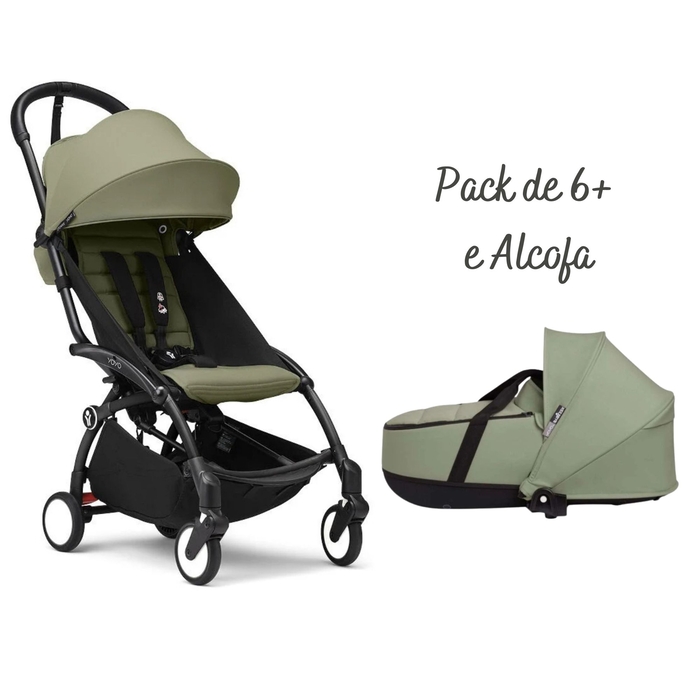 Carrinho de Bebé Stokke YOYO 3 Black com Pack de 6+ e Alcofa - Stokke - PACKYOYO007-007