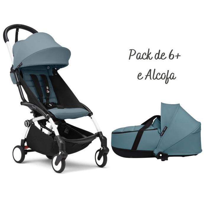 Carrinho de Bebé Stokke YOYO 3 White com Pack de 6+ e Alcofa - Stokke - PACKYOYO008-004