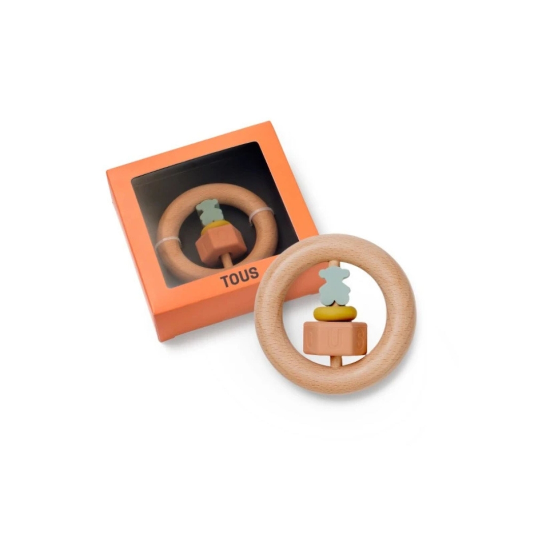 Chocalho Tous Madeira e Silicone Urso e Logo - Tous - 8434134429116