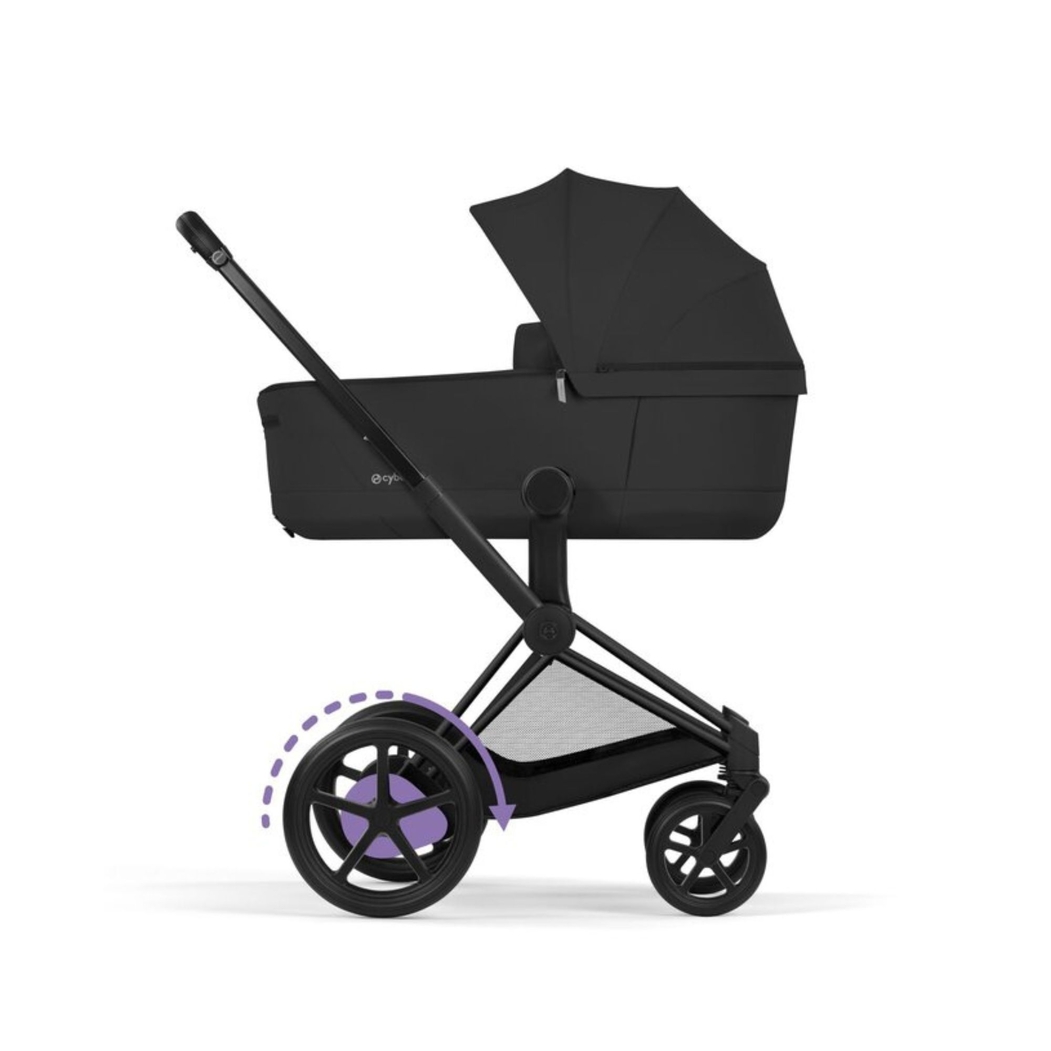 Carrinho de Bebé Cybex e-Priam Comfort Matt Black com Alcofa Dobrável - Cybex - 4063846549481