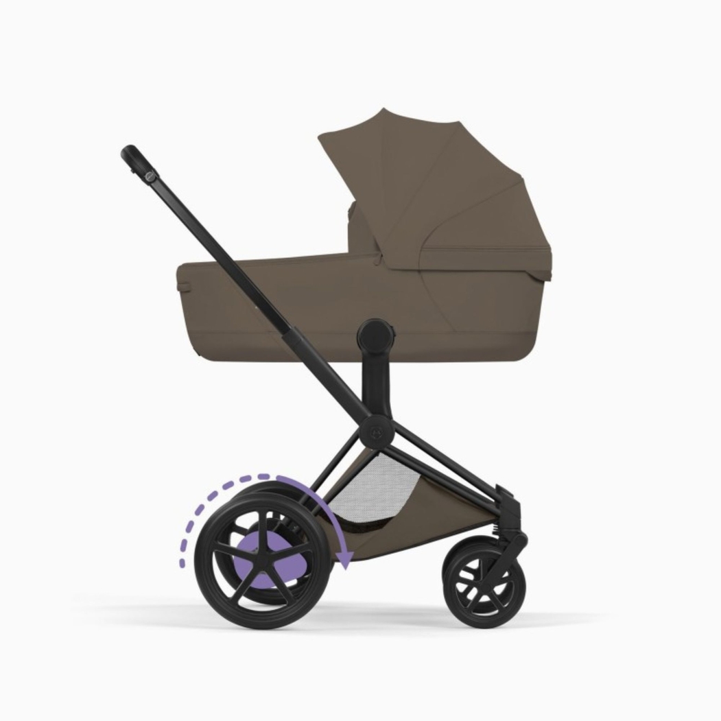 Carrinho de Bebé Cybex e-Priam Comfort Matt Black com Alcofa Dobrável - Cybex - 4063846585342