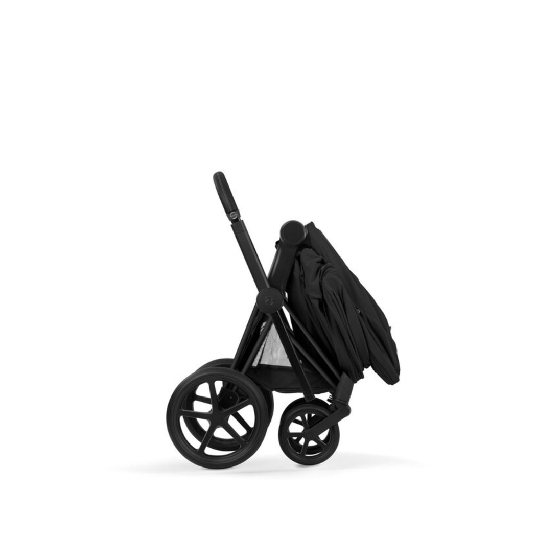 Carrinho de Bebé Cybex Priam Comfort Matt Black com Alcofa Dobrável - Cybex - 4063846549238