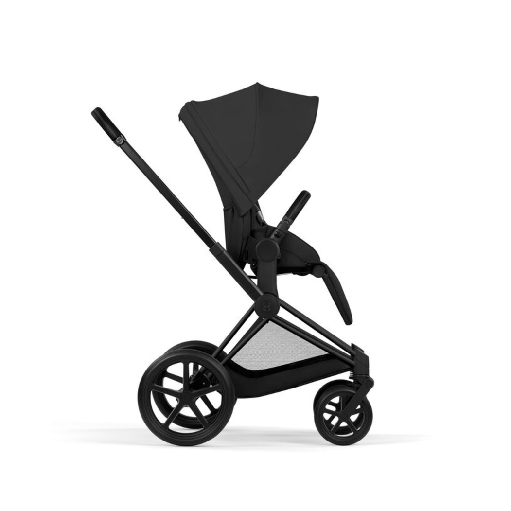 Carrinho de Bebé Cybex Priam Comfort Matt Black com Alcofa Dobrável - Cybex - 4063846549238