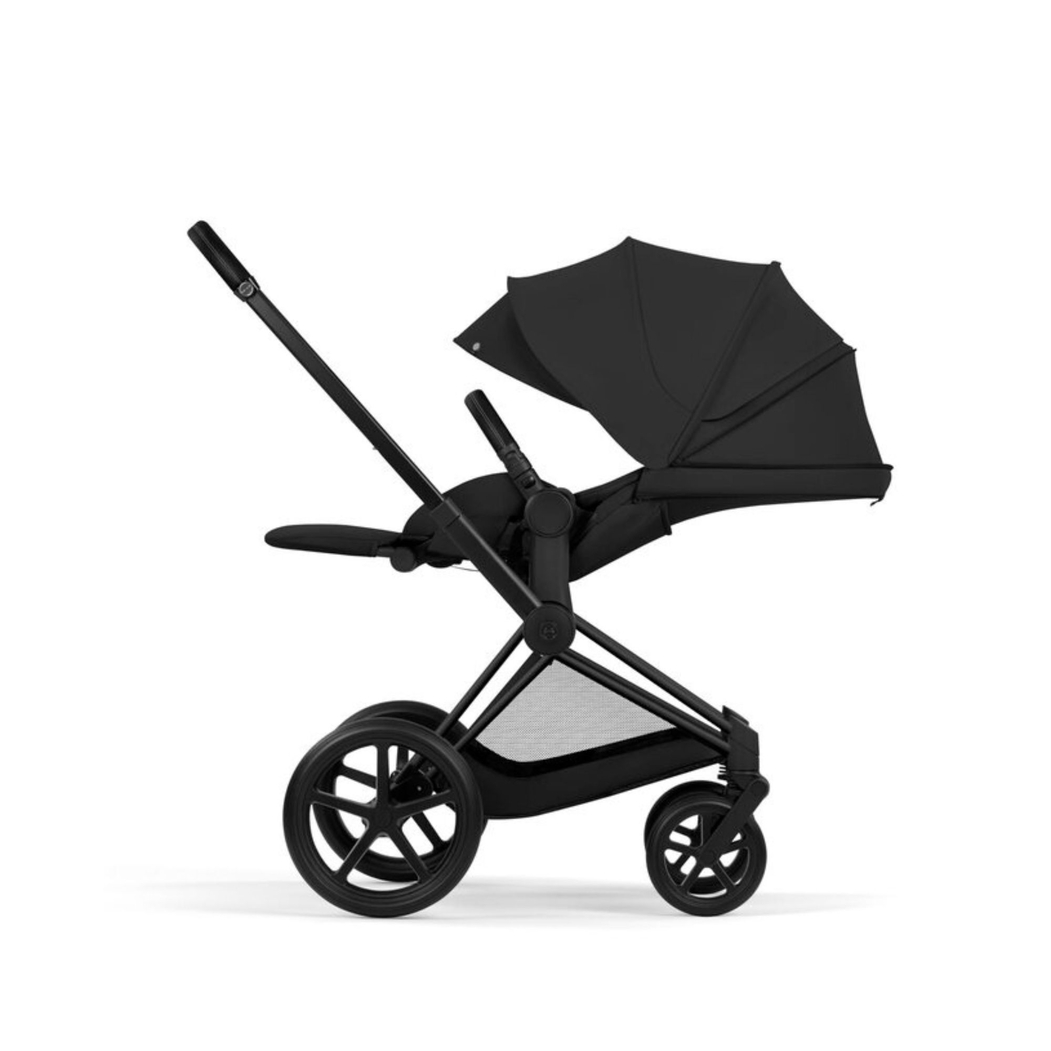 Carrinho de Bebé Cybex Priam Comfort Matt Black com Alcofa Dobrável - Cybex - 4063846549238