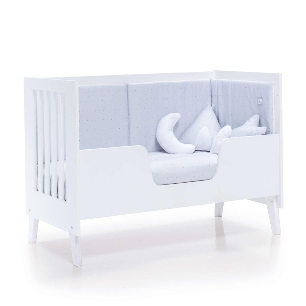 Berço Alondra Omni Marengo 5 em 1 com Barra Infantil, Kit Co-Sleeping e Têxteis - Alondra - OMNI-K14-M7769-TX148