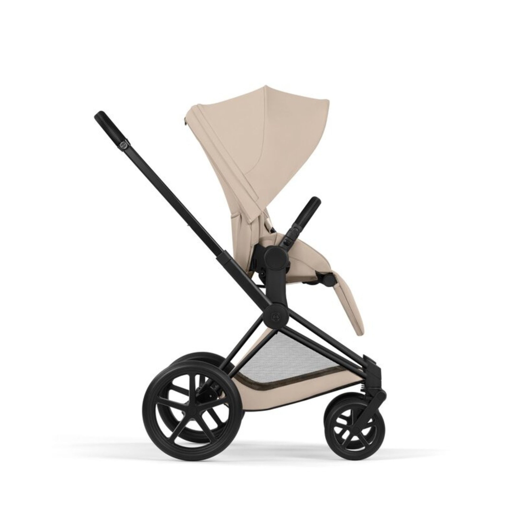 Carrinho de Bebé Cybex Priam Comfort Matt Black com Alcofa Dobrável - Cybex - 4063846549290