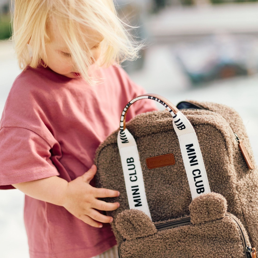 Mochila Childhome Mini Club Signature Teddy Soft Brown - Childhome - 5420007170424
