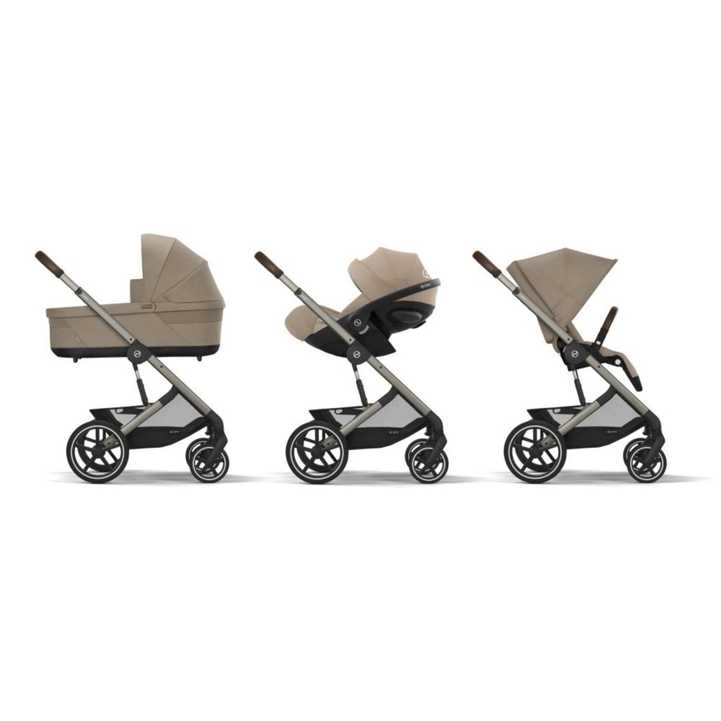 Trio Cybex Balios Taupe Carrinho, Alcofa, Cloud G Plus Almond Beige com Base G3 e Adapatdores - Cybex - PACKBALIOS032-001