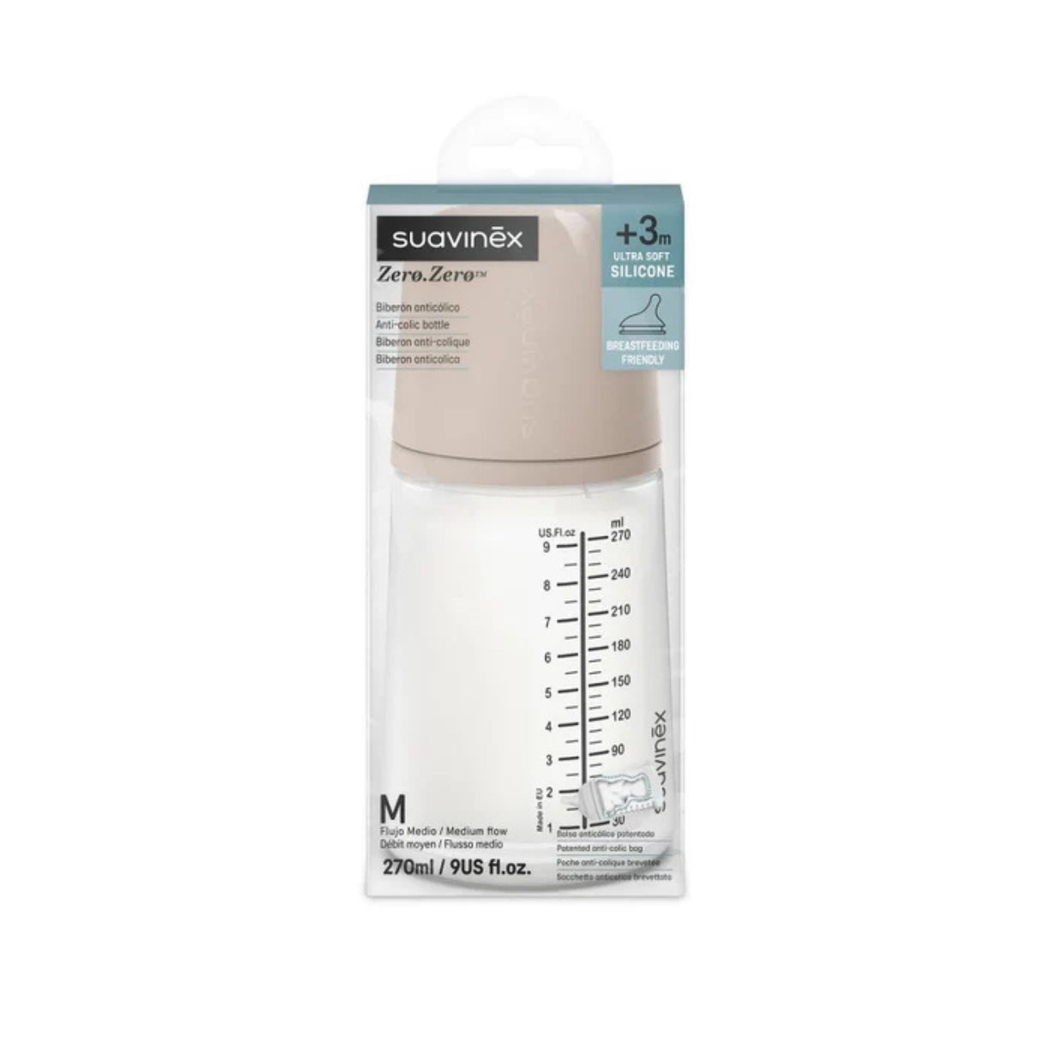 Biberão Suavinex com Tetina Silicone Anticólica Fluxo Médio 270 ml - Suavinex - 8426420084628