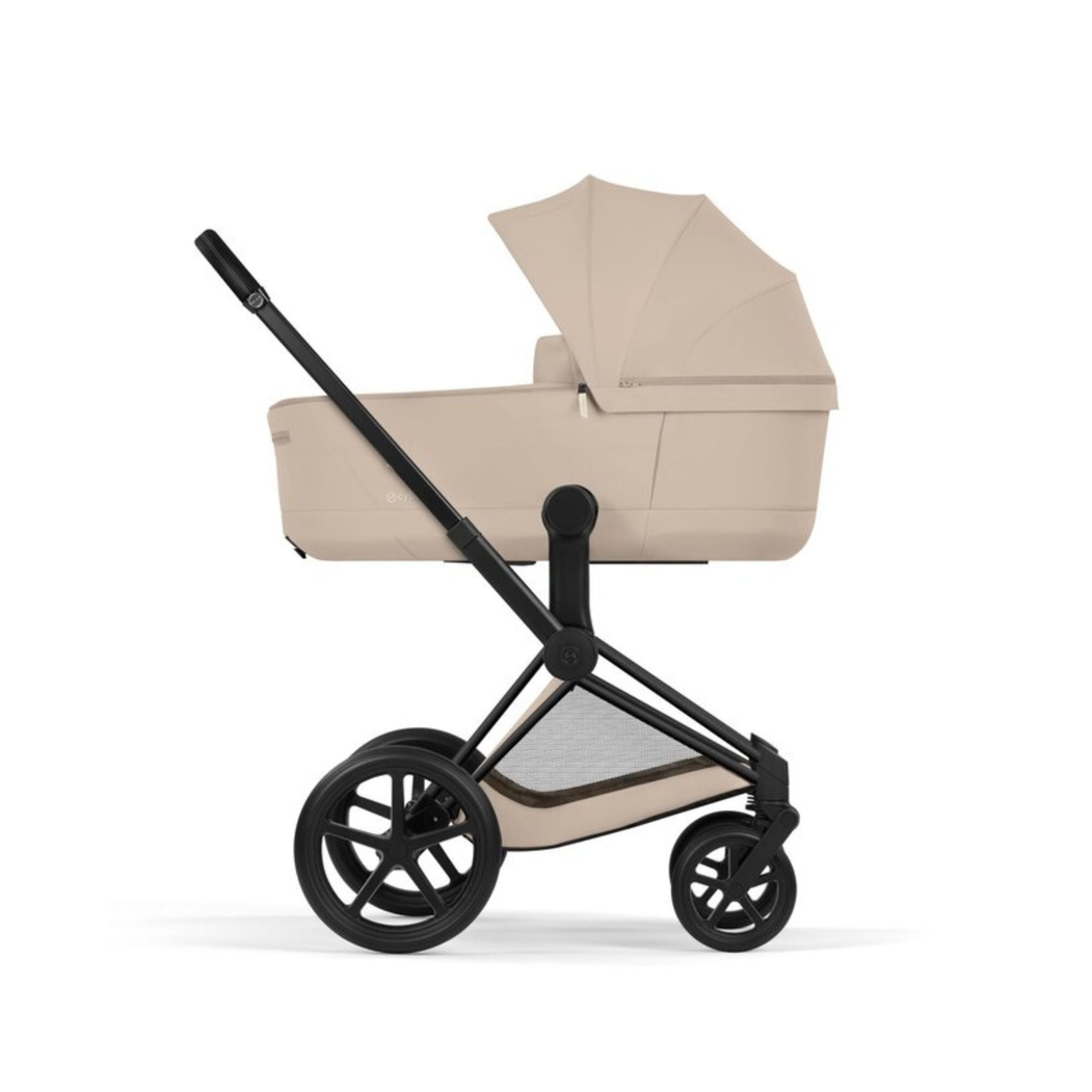 Carrinho de Bebé Cybex Priam Comfort Matt Black com Alcofa Dobrável - Cybex - 4063846549290