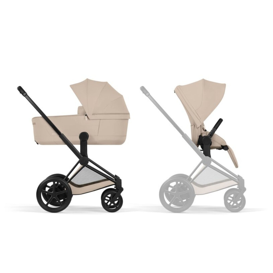 Carrinho de Bebé Cybex e-Priam Comfort Matt Black com Alcofa Dobrável - Cybex - 4063846549559