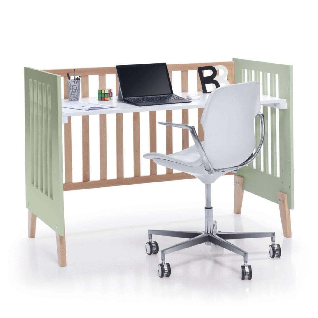 Berço Convertível Alondra Nexor Wood | Erba 4 em 1 com Kit Co-Sleeping e Têxteis - Alondra - NEXOR-K12-M5695-TX147