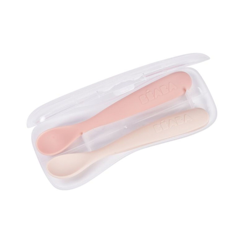 Conjunto Colheres 1ª Idade Béaba em Silicone com Caixa de Transporte - Béaba - 3384349135980