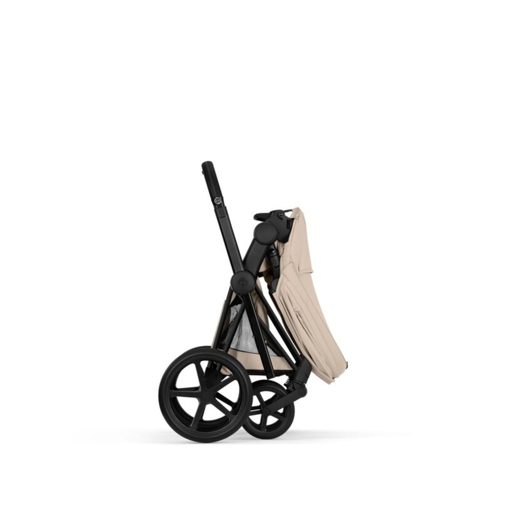 Carrinho de Bebé Cybex Priam Comfort Matt Black com Alcofa Dobrável - Cybex - 4063846549290