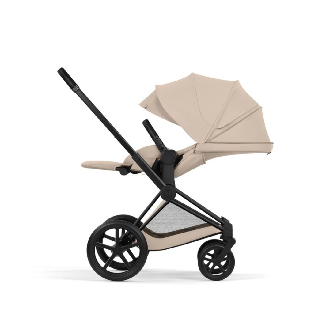 Carrinho de Bebé Cybex Priam Comfort Matt Black com Alcofa Dobrável - Cybex - 4063846549290