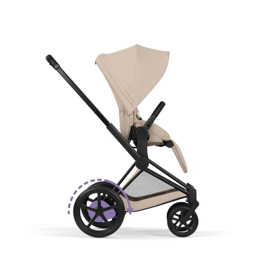 Carrinho de Bebé Cybex e-Priam Comfort Matt Black com Alcofa Dobrável - Cybex - 4063846549559