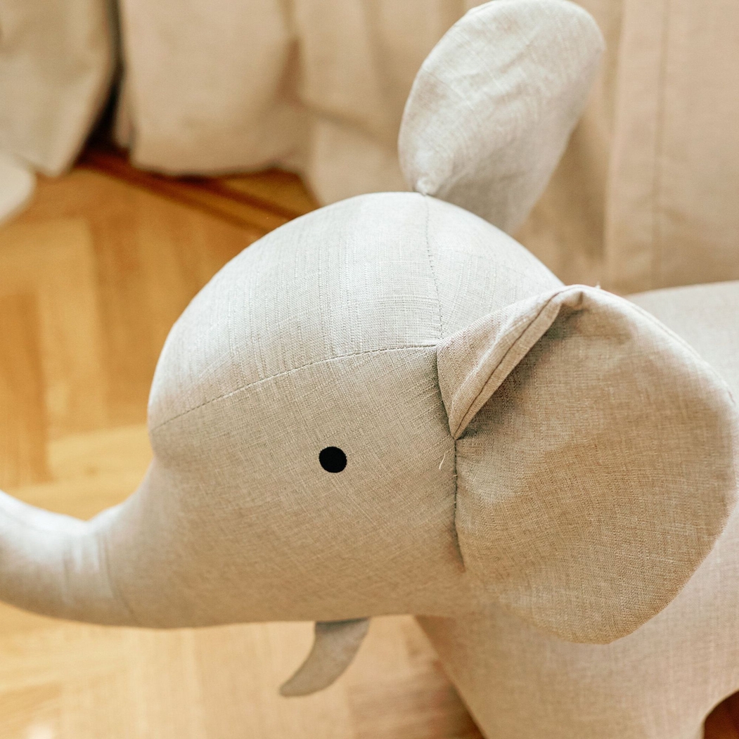 Peluche Decorativo Childhome Elefante em Linho - Childhome - 5420007169893